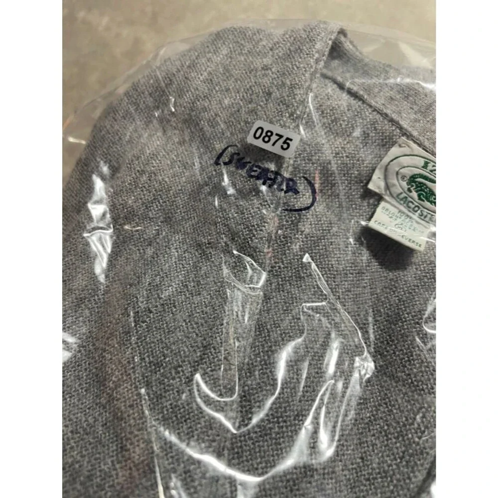 IZOD x Lacoste Cardigan Men XL Gray V-neck Vintage Sweater Long Sleeve Preppy